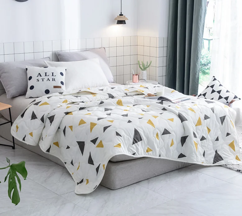 
Plaid Patchwork Microfiber Bedspread sheet set, Super Soft Printed Single Pin-sonic Quilt, Washable Lightweight Coverlet bedding 