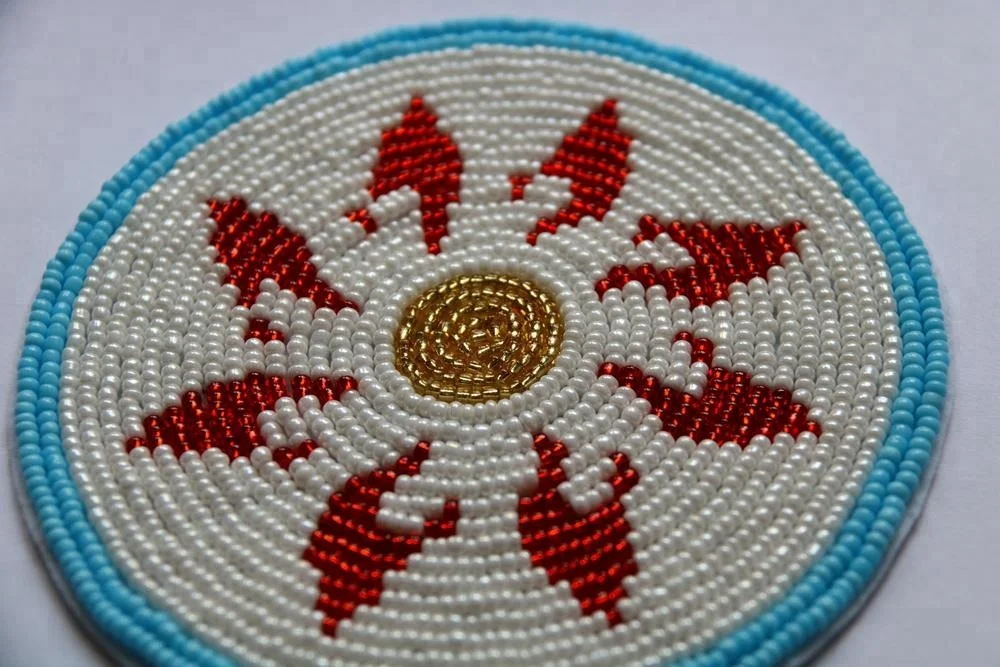 Handmade Custom Design Bead Flower Patch Beaded Patches Applique No Minimum Order