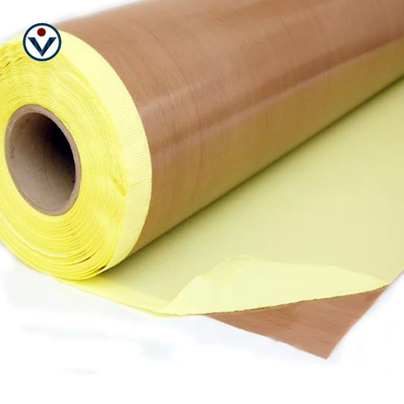 0.13*13mm*10m  PTFE Coated High Temperature Fiberglass Fabric Cloth with adhesive