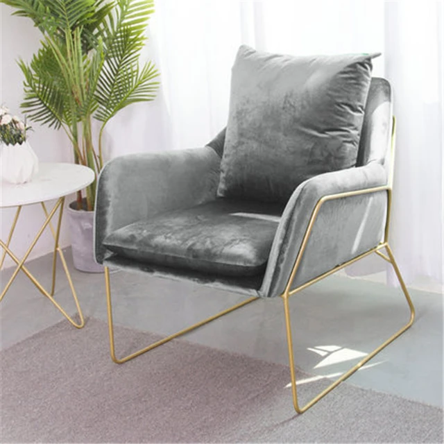 Modern Design  luxury Home Furniture Leisure chair single couch sofa with stainless steel frame