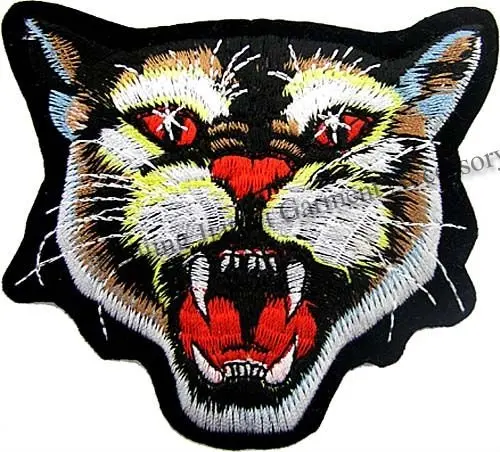 Custom Stick-on Embroidered Animal Shape Wolf Patch for Clothing