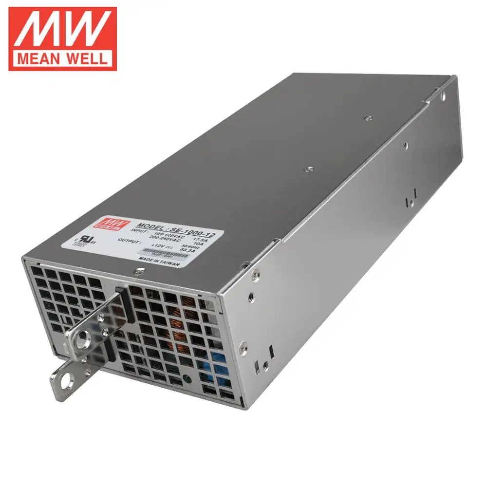 SMPS MeanWell SE-1000-12 1000W 12V AC input range selected by switch AC-DC Single output built-in DC fan switching power supply