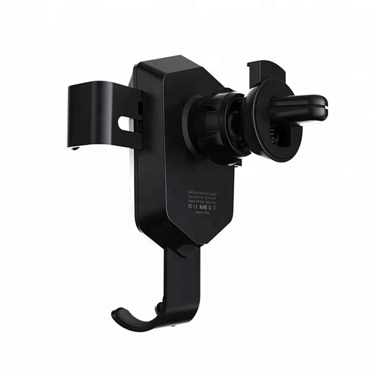 Qi Ultra SlimType-C Fast Charger Quick Charge 3.0 Car  Wireless Charger mount gravity cellphone holder charger