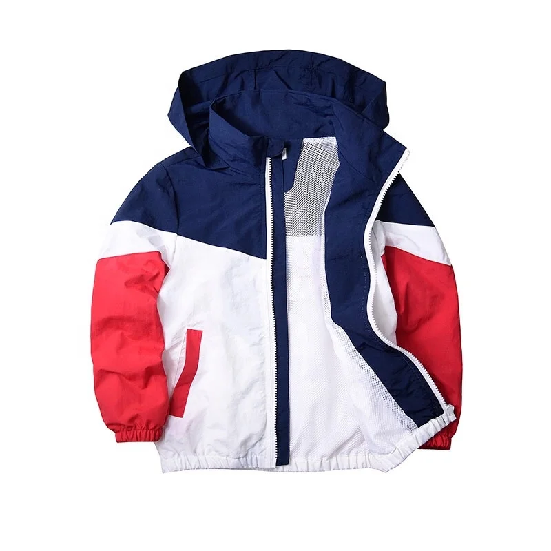 
Wholesale Custom Mesh Sports Zipper Public Light Coats With Hood For kids Boy Spring Jacket 