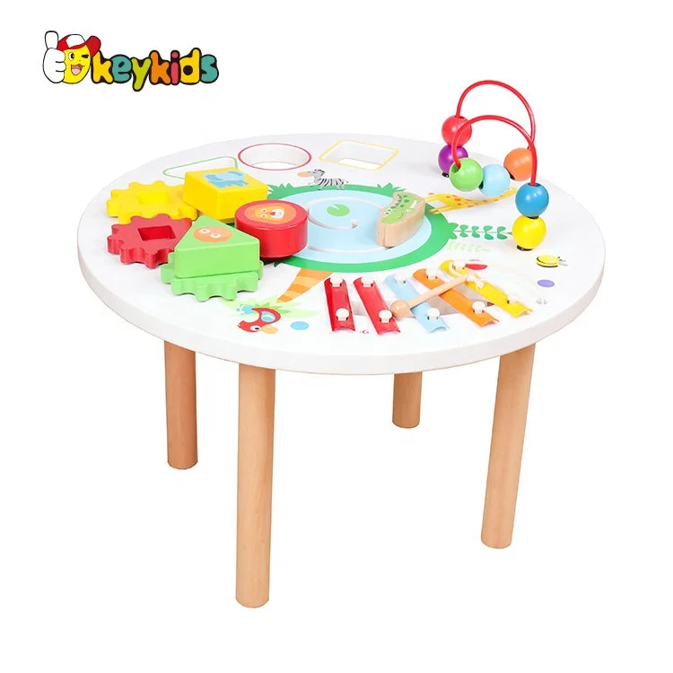 2019 New hottest intelligent game wooden baby activity table with high quality W12D144