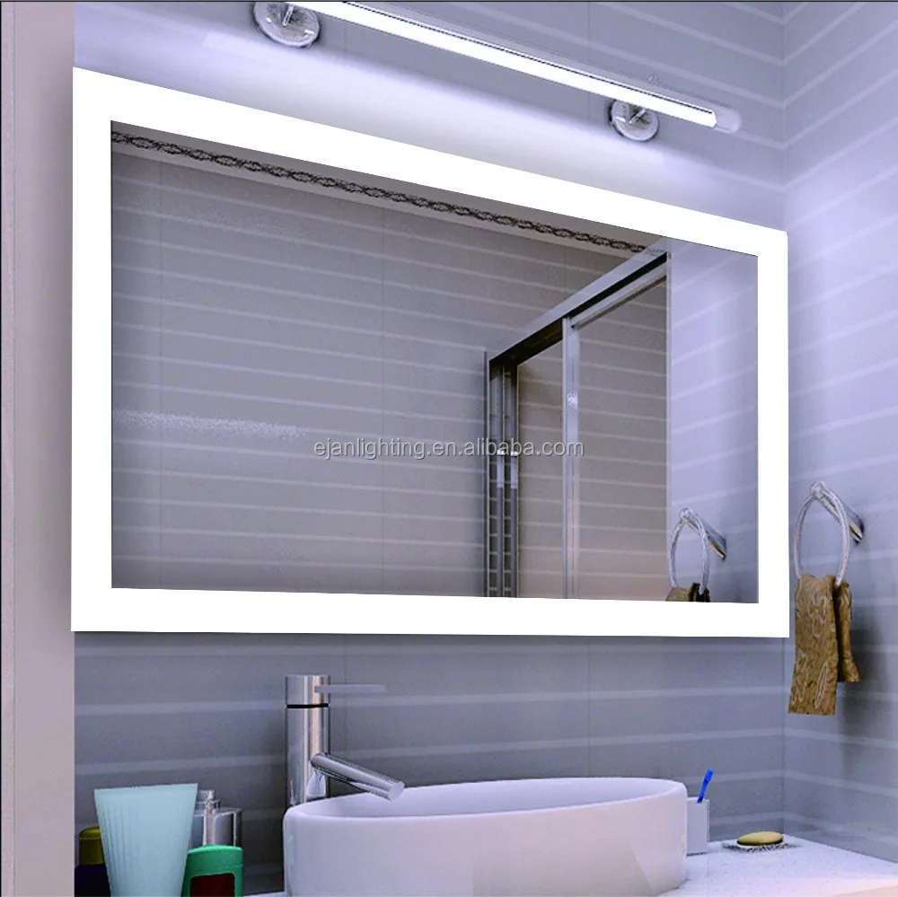 Большое настенное зеркало для ванной с подсветкой для отеля