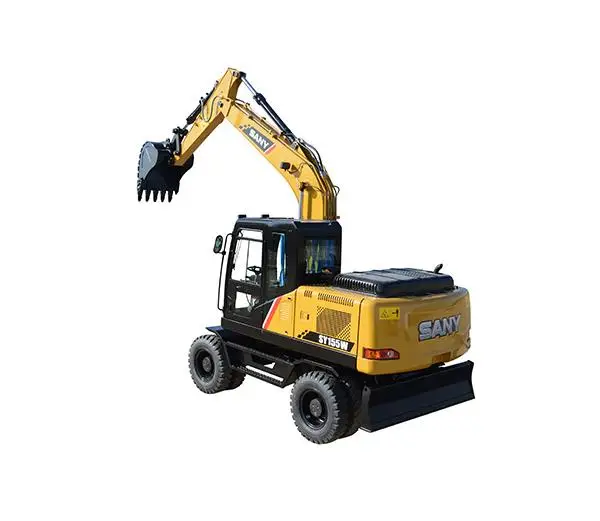 SANY SY155W 15.5 Ton Mini Wheel Excavator with 0.4m3 Bucket of Earth Moving Machinery