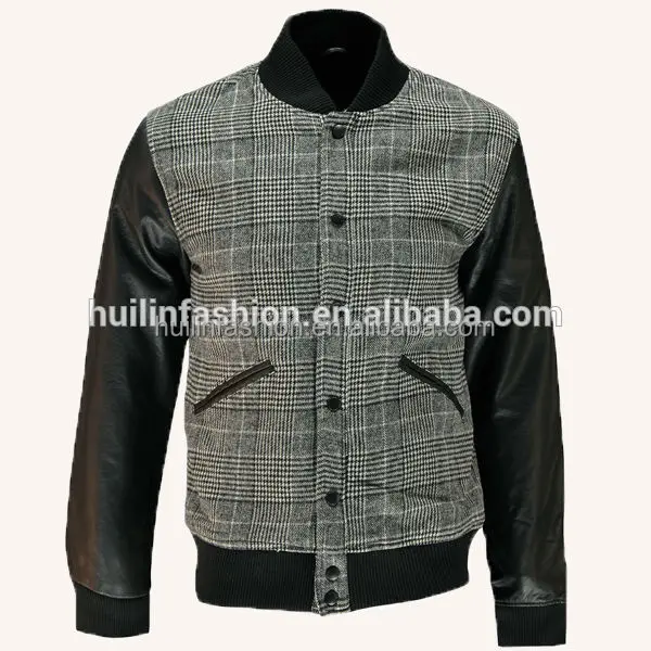 wholesale clothes turkey istanbul 2015 hot sale men bomber jacket leather sleeve contrast jackets men