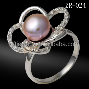 Professional Factory silver jewelry 925 silver ring with water fresh pearl