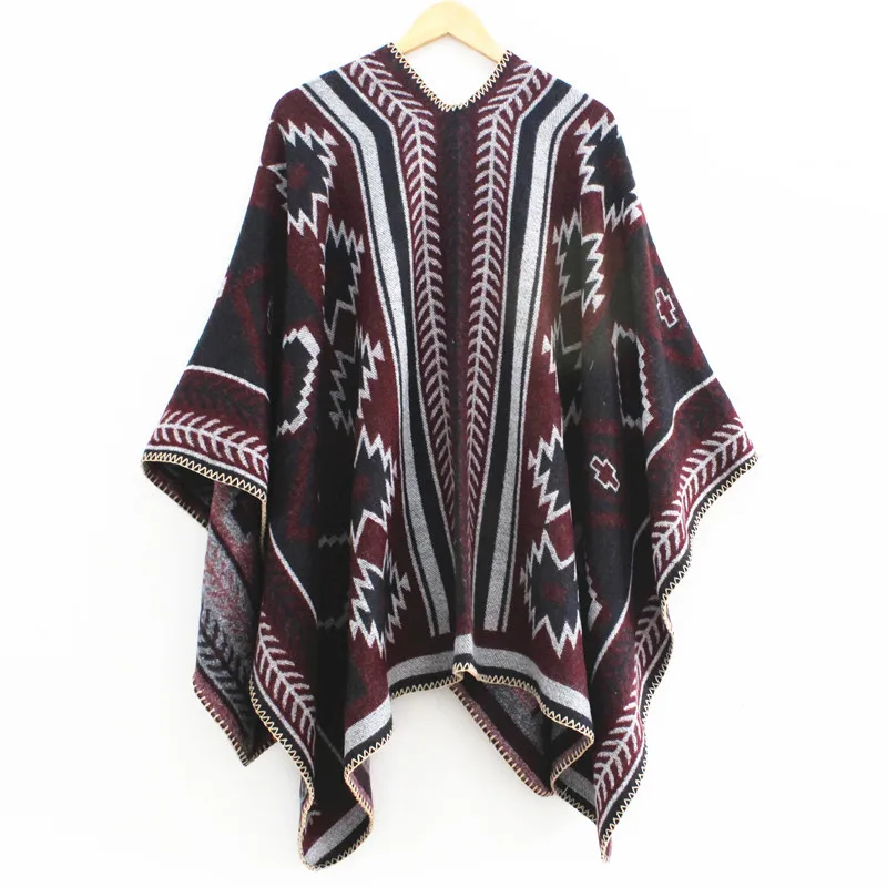 Осенне-зимняя женская разноцветная шаль Urban CoCo, накидка-пончо с открытой передней частью для свадьбы и вечеринки для женщин