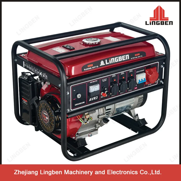 Lingben 15HP Бензиновый Генератор с воздушным охлаждением Генератора Газолина LB6500DXE-A