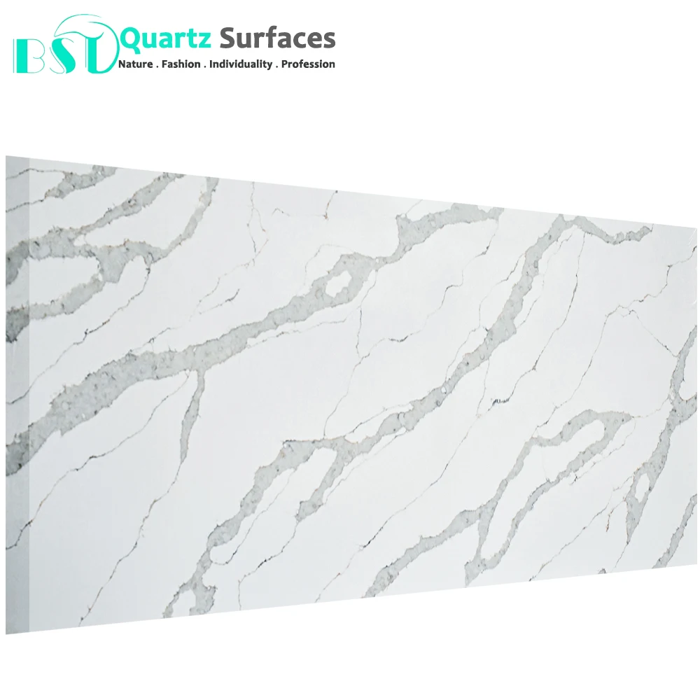 Calacatta Rome Quartz Stone Foshan Manufacturer Engineered Stone for Factory Price Marble Slabs Marble Quartz Countertop