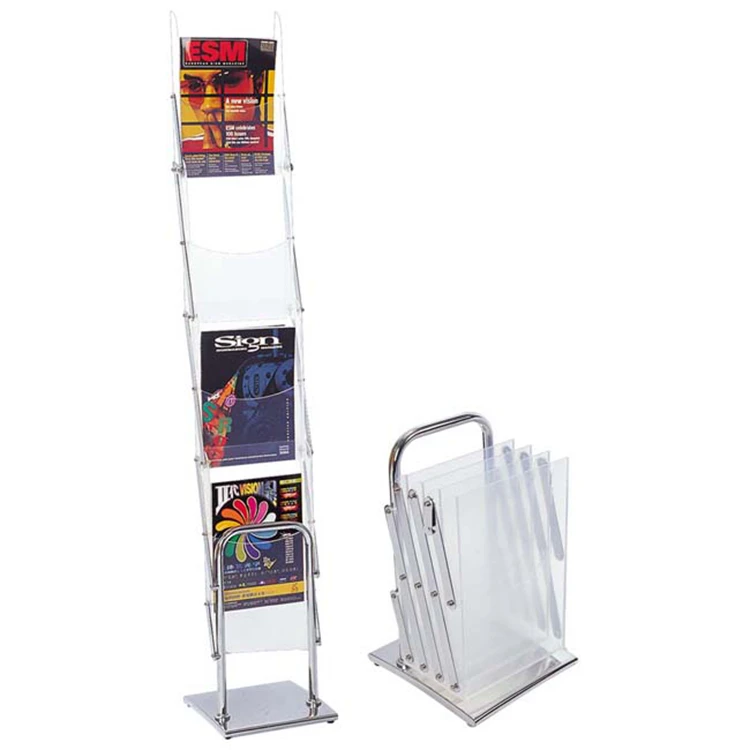 A4 Six Boxes Foldable Clear Plastic Magazine Holder