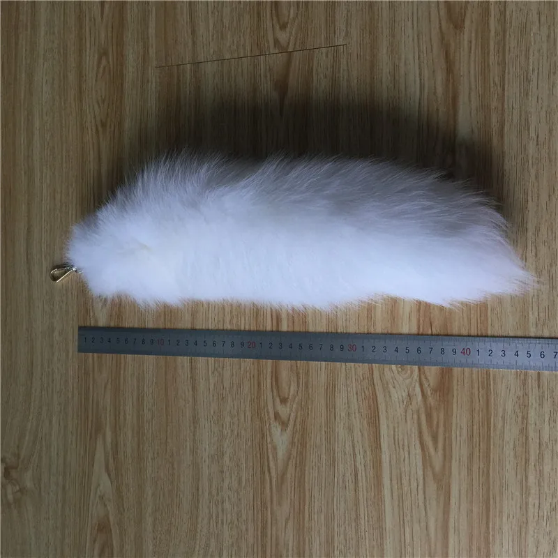 Real Fur Key Chain Fox Tail Fur Keychain White Fox Fur Tail