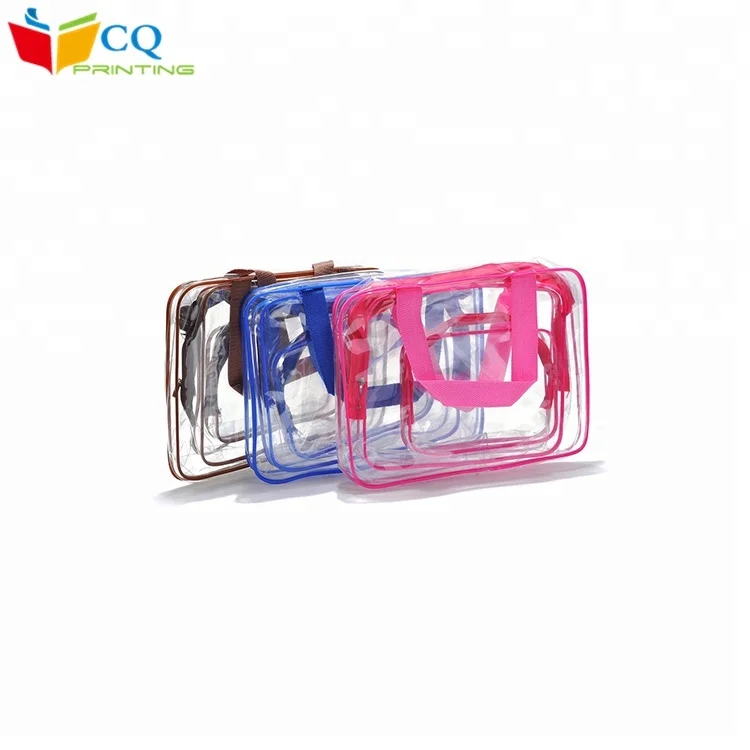 New designed custom shoulder pvc clear plastic zippered storage bag , clear pvc shopping bag for Toiletry