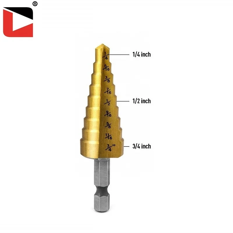 3pcs hss drill set titanium coated step drill bit for metal