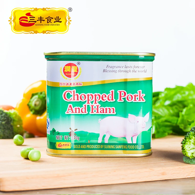 340g Runfeng ham pork luncheon meat Canned