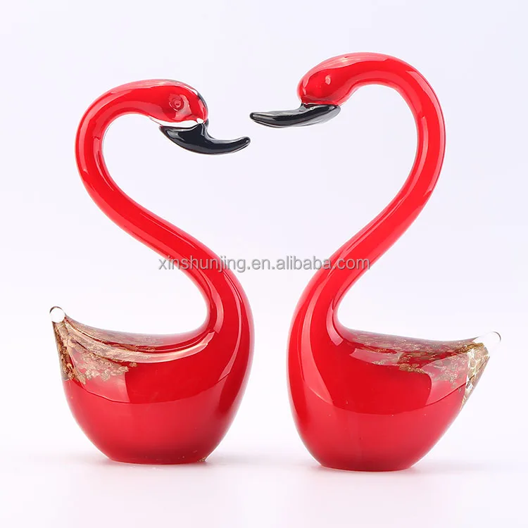 
Crystal glass swan home decoration blown glass fine figurine crystal gift for home decor 