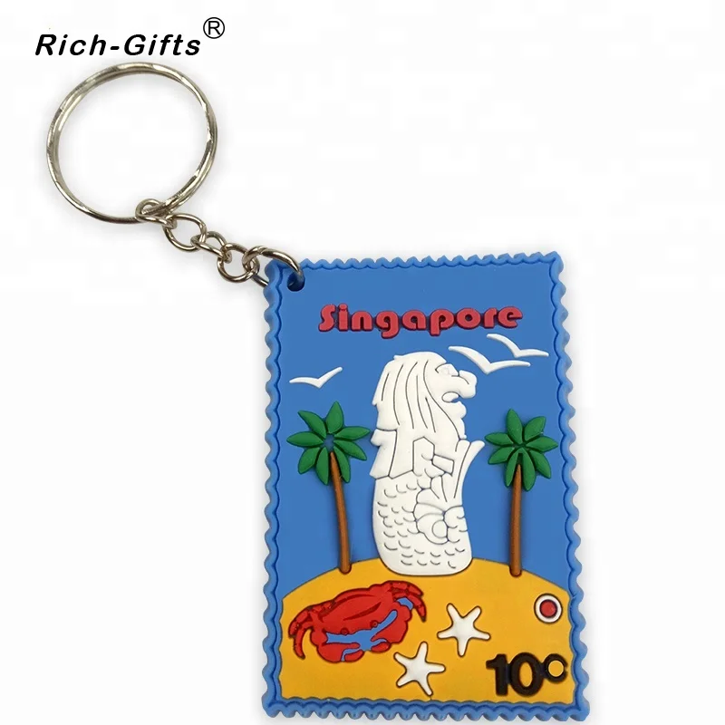 
Distinctive Cartoon Merlion Rubber Key Rings 