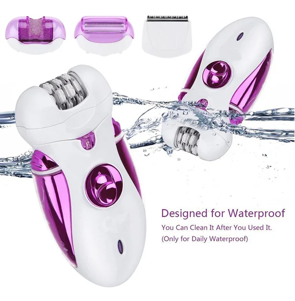 4 in 1 Rechargeable Callus Remover with Removable Head Hair Clipper/Lady Shaver and Epilator