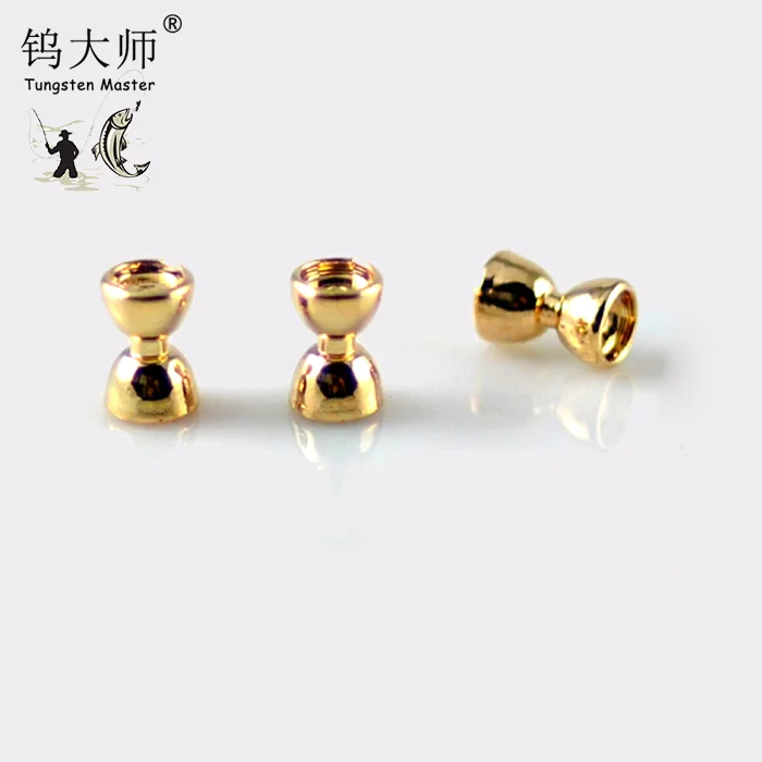 Professinal tungsten fishing accessories manufacturer supply brass dumbbell shape tungsten beads fly fishing