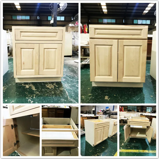 Неокрашенная полностью деревянная кухонная кабина в американском стиле