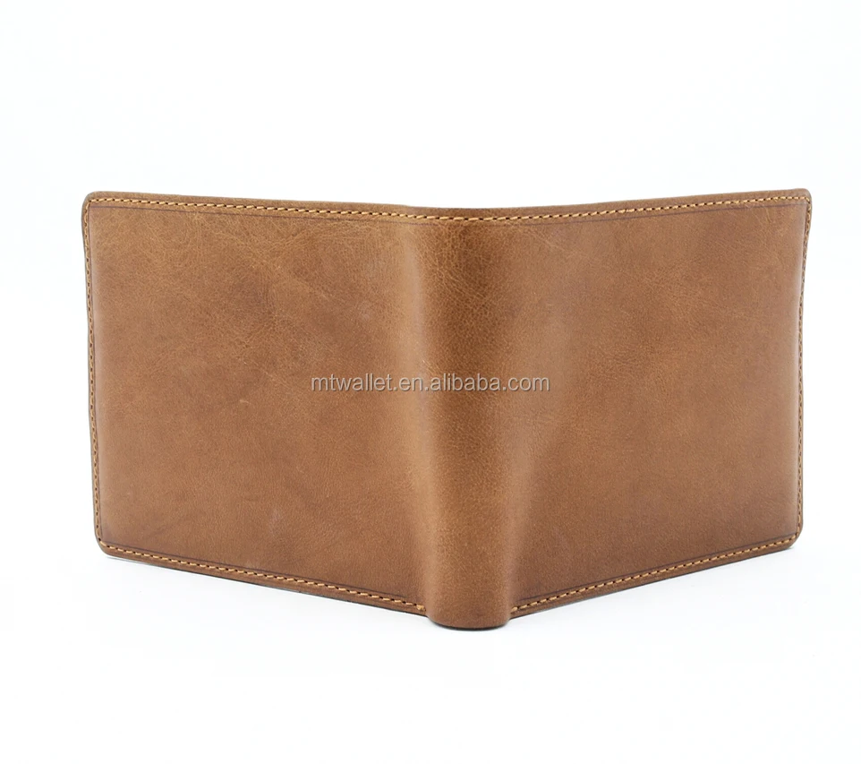 Pocket cow hide imperial leather wallet, rfid blocking handmade wallet baron with double currency divider gusset
