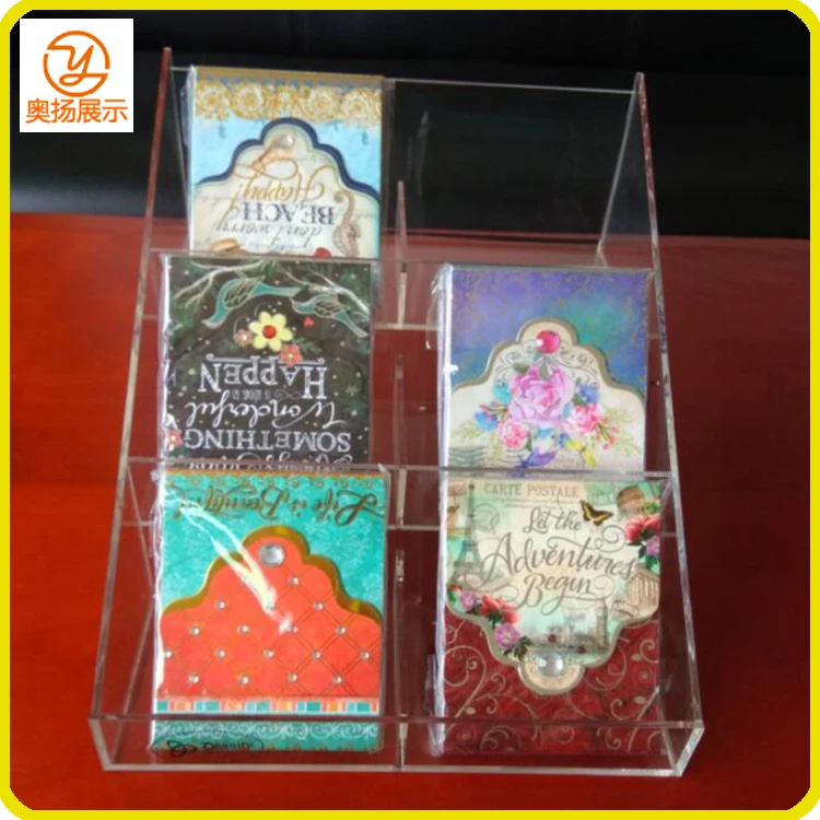 China factory custom counter top clear acrylic notebook display rack stand