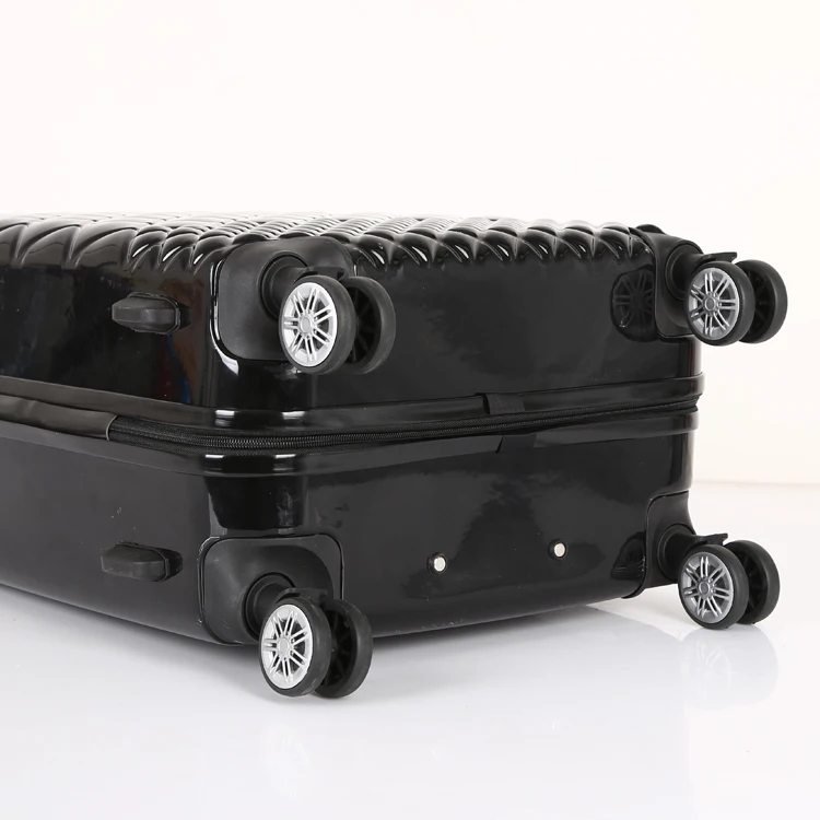 glossy black TSA lock 4 Wheel Spinner ABS PC luggage 3 Piece plastic Hardside luggage Suitcase