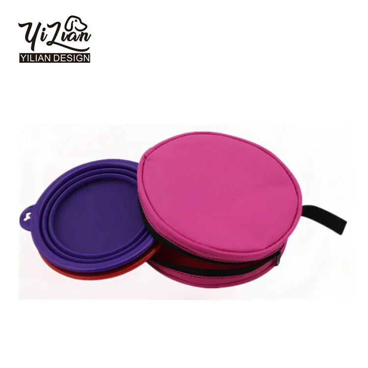 Горячие новые продукты для 2019 выбитый логотип силиконовый складной собака чаша с мешком