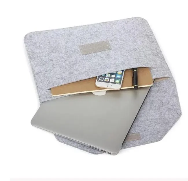 Slim Wool Felt For Macbook Pro Retina 13 15 Sleeve Bag Notebook Flip Laptop Cover For Macbook Air 11 12 13 Handle Case
