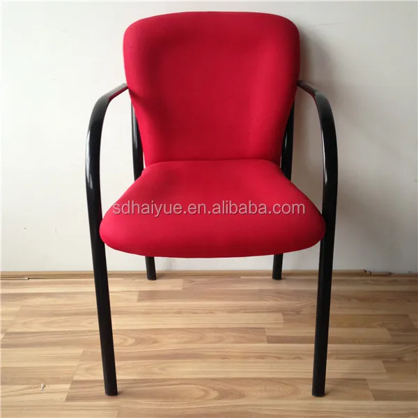 Steel Tube Frame Chair with Fabric Seat Upholstery RED Office Chair Conference Chairs