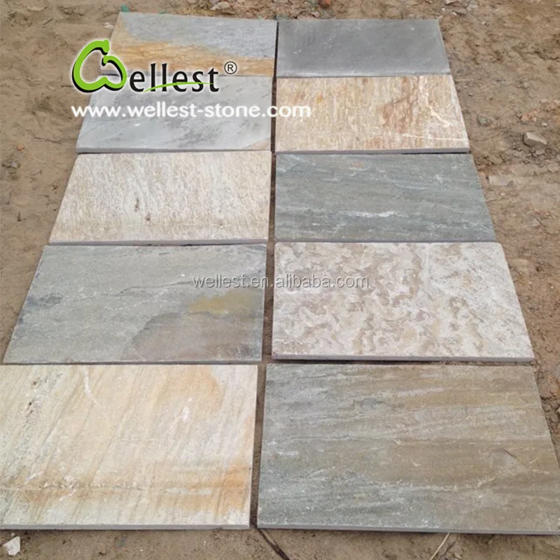 
natural split 15x15 rustic brown slate tile for garden 