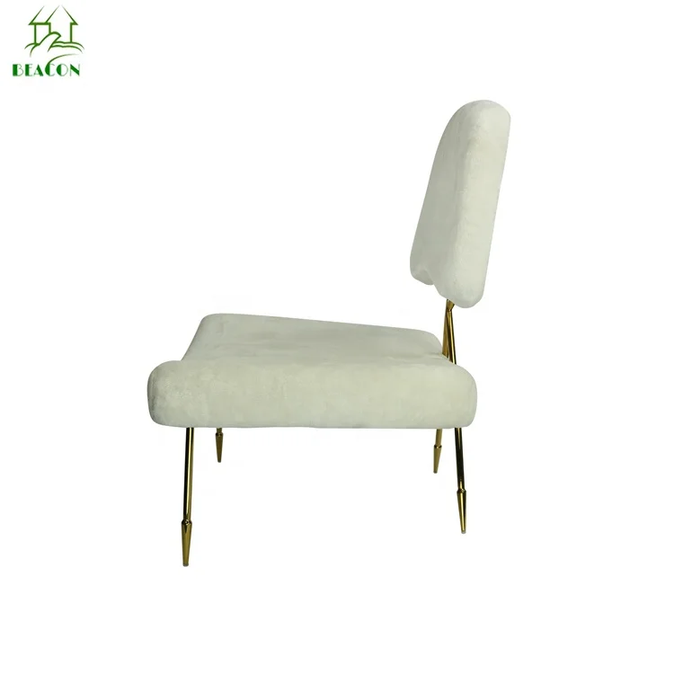 Modern design Jonathan Adler white fur chair