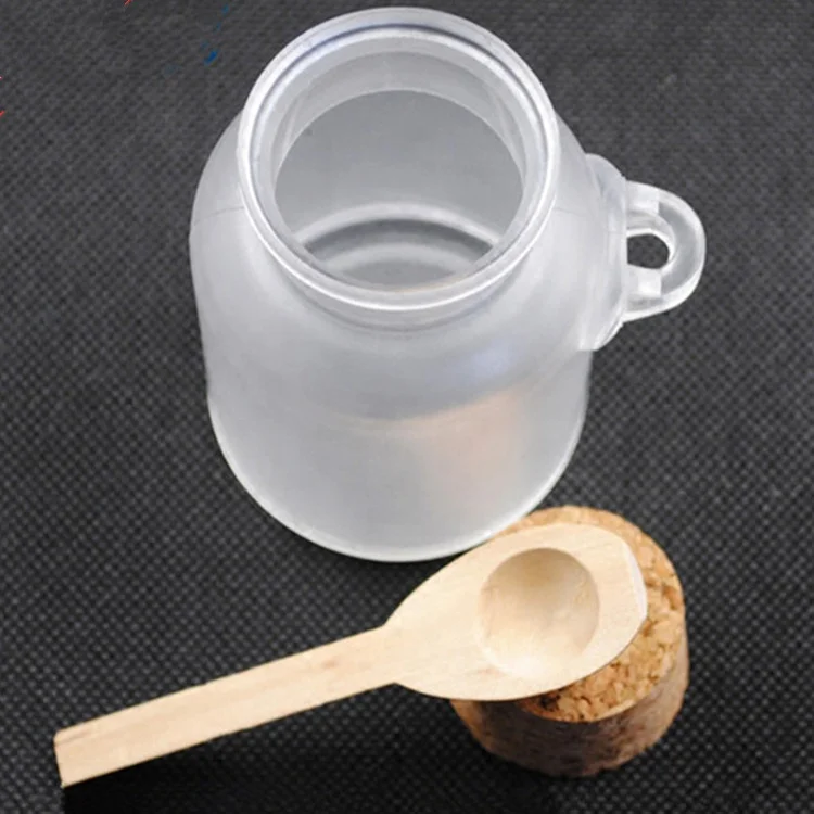 100g 200g 300g 500g plastic ABS empty matte frosted bath salt bottle / storage jar / round pot with cork and spoon