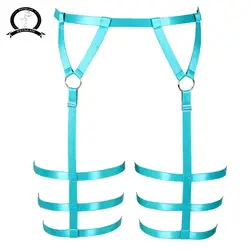 Gothic Heart Harness Garter Women High Waist Belts Set Mesh Lingerie Fashion Bondage Garter Sexy Pole Dance Bondage