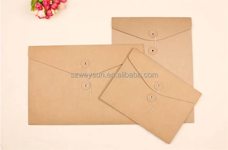 blank A4 thick kraft envelope,vertical A4 paper documents bags thick kraft file envelope bags Horizontal