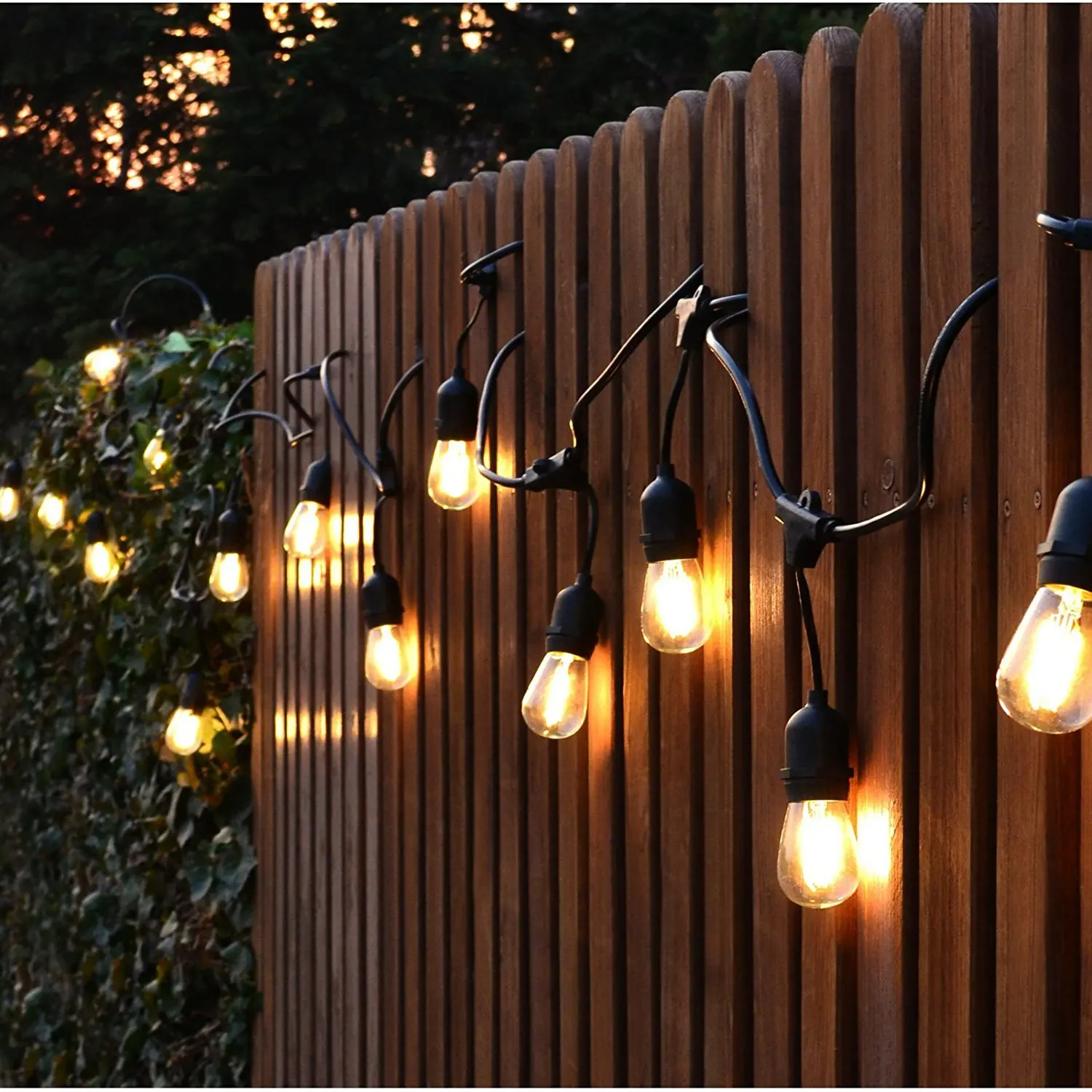 48ft e14 base patio 2*16awg wire string light christmas outdoor decorative led e27 lights b22 belt garland for festoon