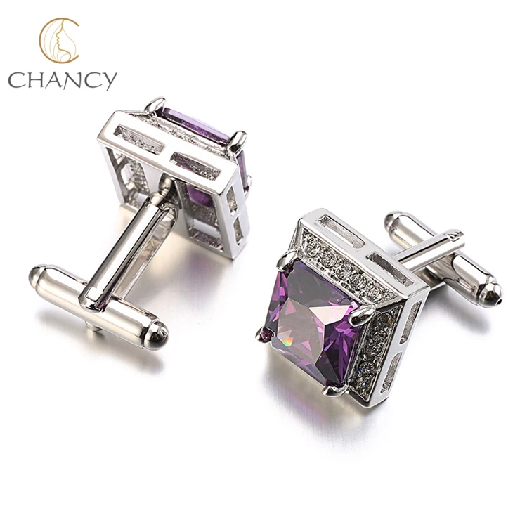 
wholesale high quality luxury zircon crystal business suit shirt cufflinks stud gift for boys and men 