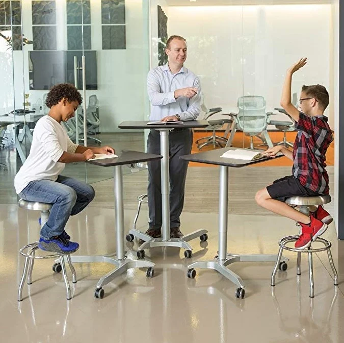 Ergonomic Kids Study Table Height Adjustable Sit to Stand Mobile Computer desk
