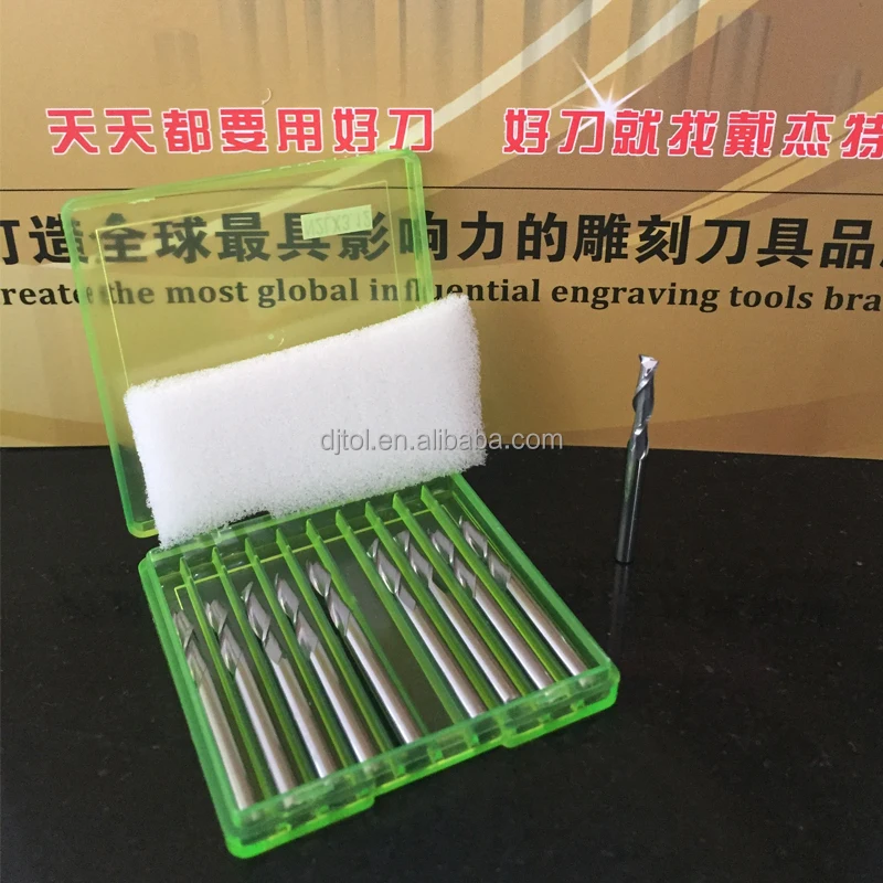 
double flutes spiral bits for cnc machine cutting for acrylic and wood 