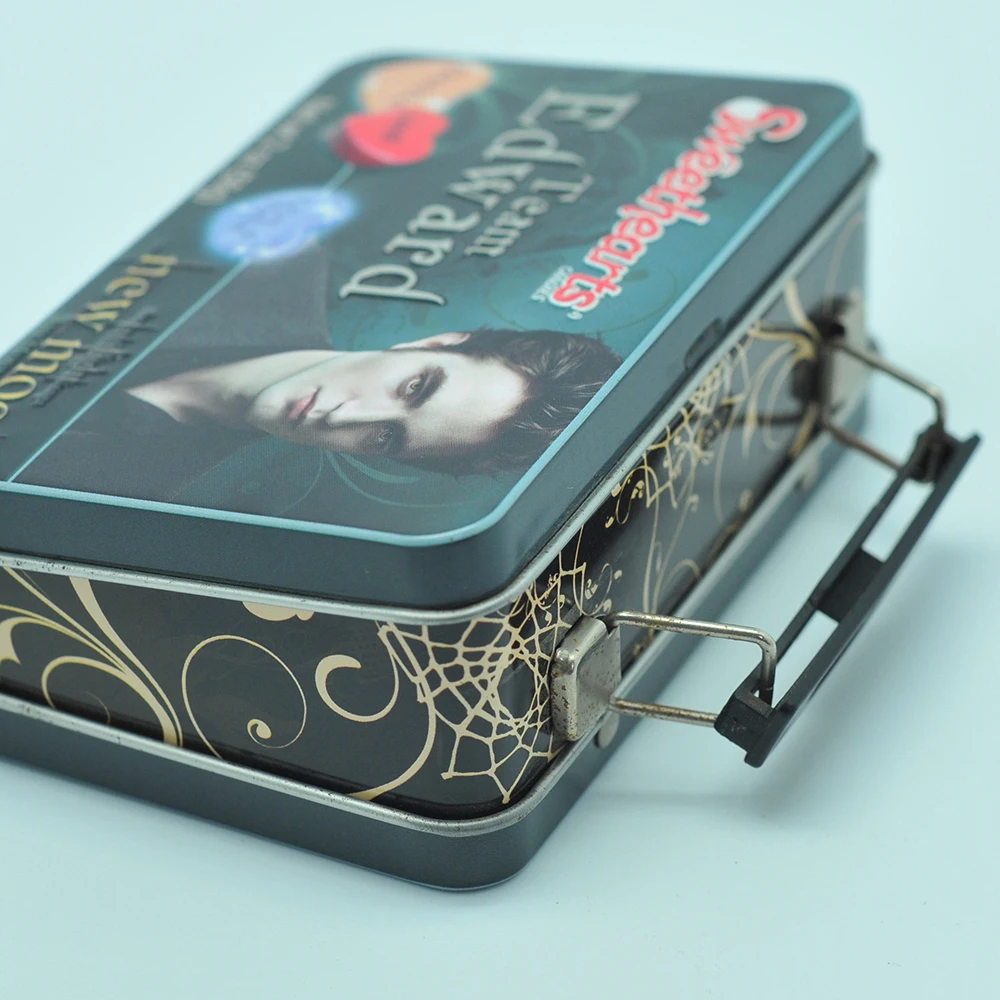 Tin box Food Safe Customized Lunch Tin metal Box for Kids with handle