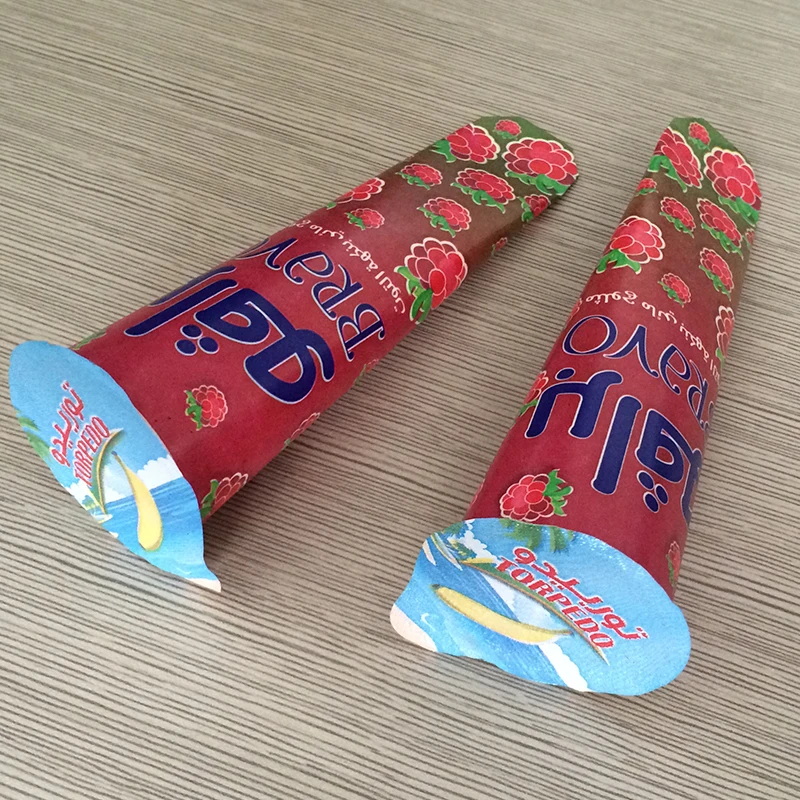 Automatic Ice Lolly Tube Calippo Filling Sealing Machine 70ml Paper Cone Squeeze Cup Ice Cream Packing Machine With Paper Lid