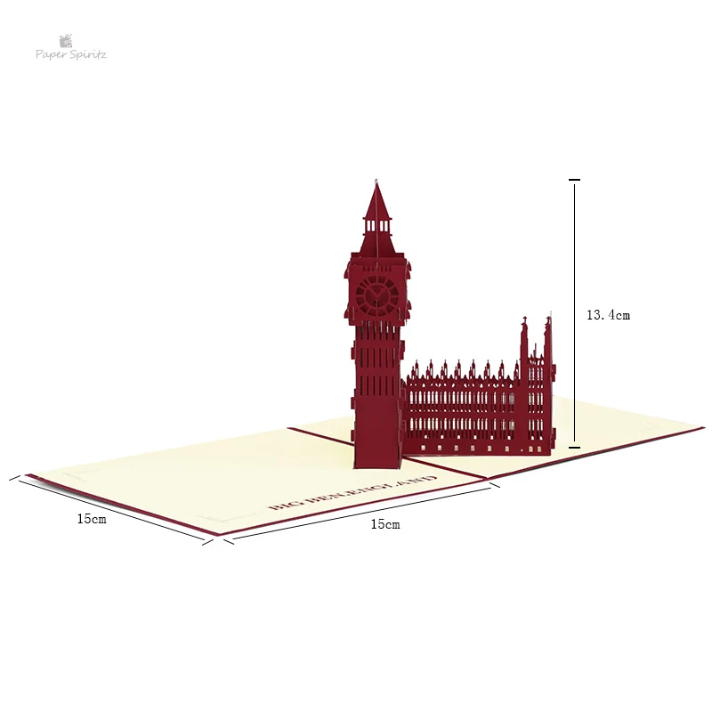 
Big Ben Landmark Building Card 3D Pop Up Travelling Greeting Gift Cards Handmade Creative Kirigami Origami 