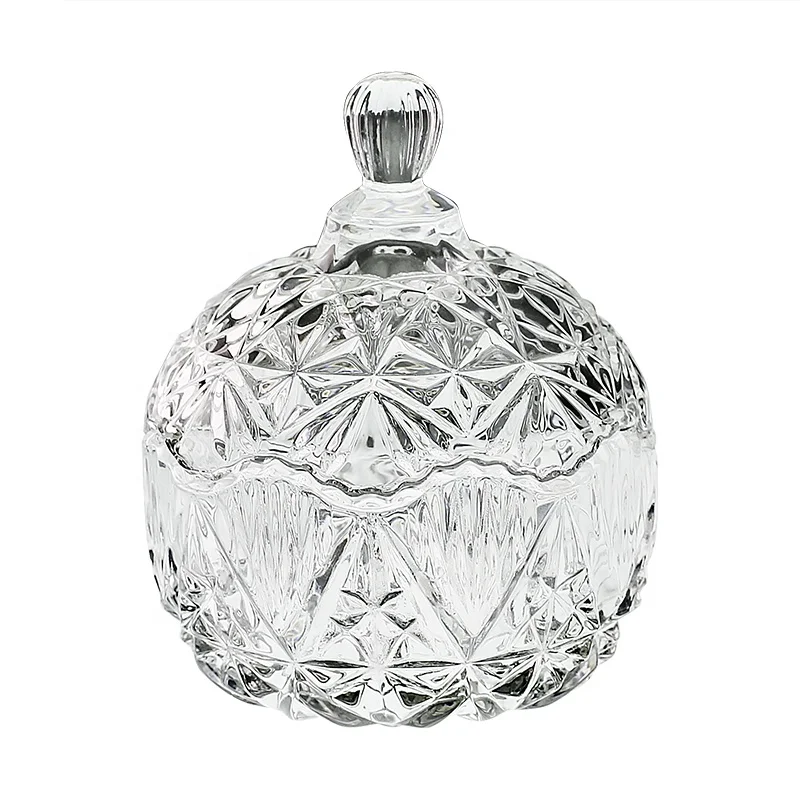 Machine pressing cheap transparent glass candy jars and lids