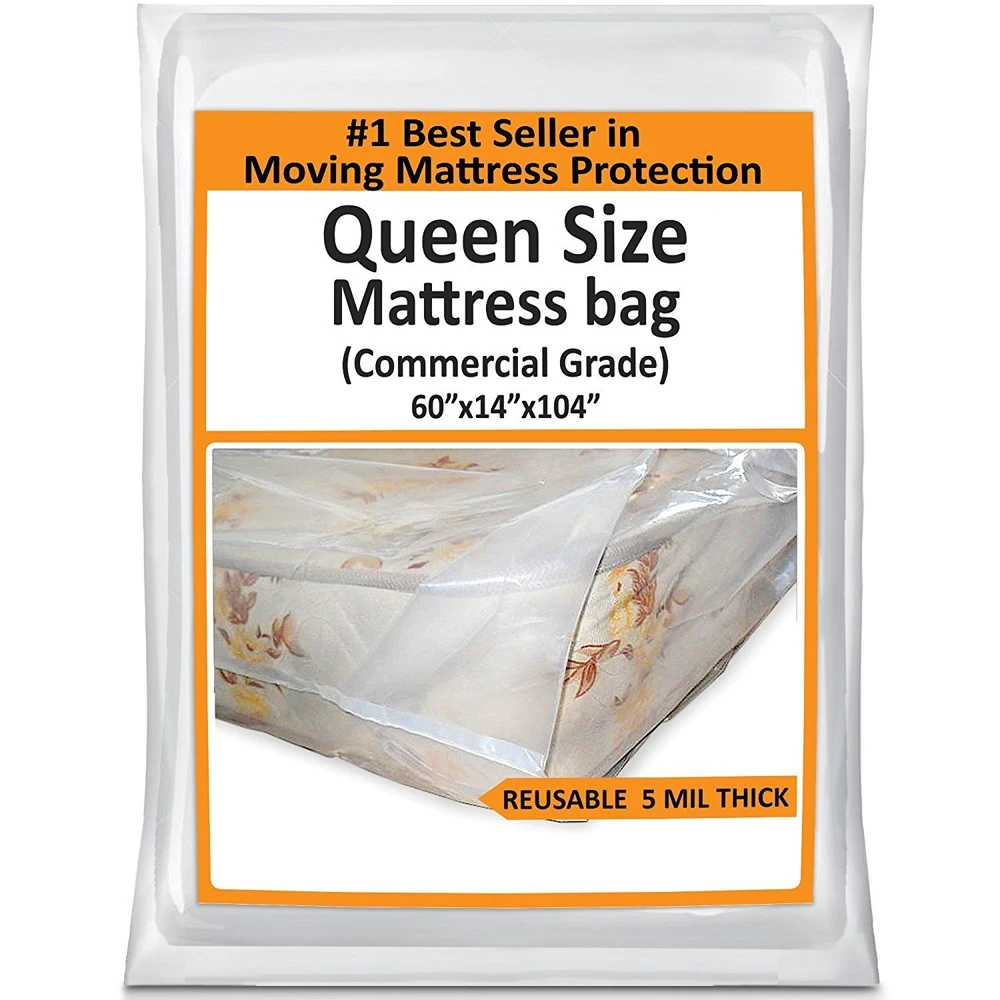 2mil 50MIC Plastic Pe Polyethylene Heavy Duty Moving Mattress Bag Cover Manufacturer