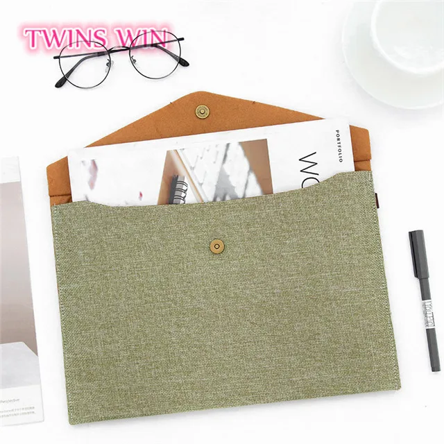 2018  Fast Selling Nice Stationery Items List Office School Popular A4 Size Fireproof Document Bag with Button