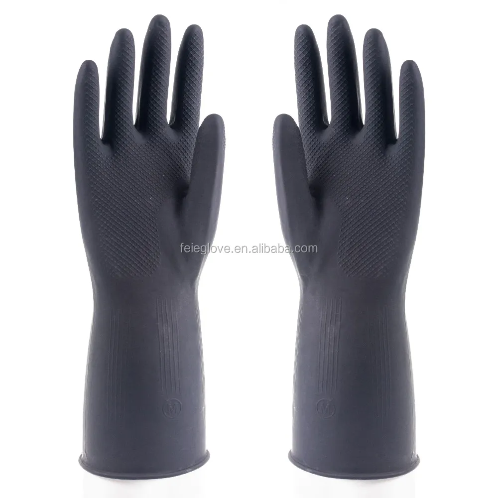 Rubber Gloves Black Latex Water Proof Gloves Water Proof Hand Gloves for Hard Work Water Proof Full Glaves Women Custom Color