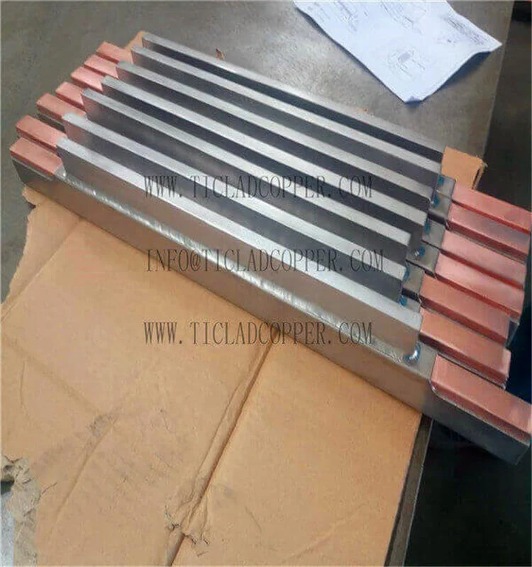 Titanium clad copper bar / clad bar for hydrometallurgy/ copper clad stainless steel sheet plate for eletrowinning  refining