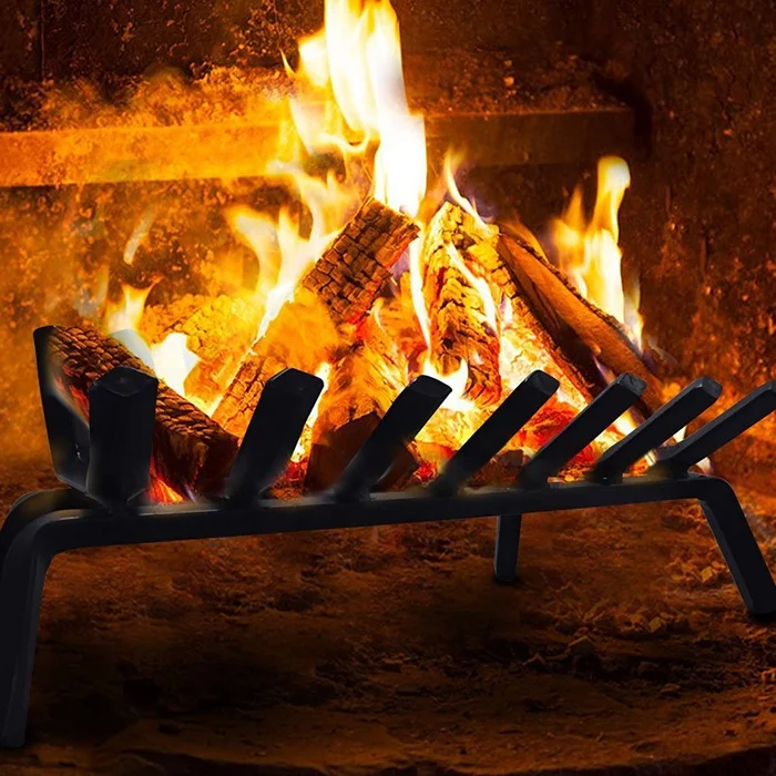 Black Fire Log Rack Fireplace Grates Accessories